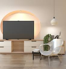 Tv Cabinet In Modern Empty Room Wall