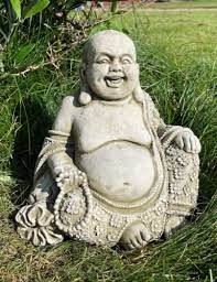 Laughing Buddha Stone Statue Monk