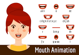 mouth lip sync definido para animação