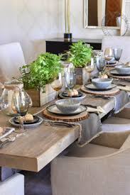 day table with herb centerpieces