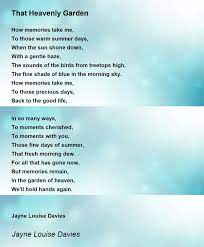 heavenly garden poem by jayne louise davies
