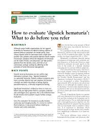 Pdf How To Evaluate Dipstick Hematuria What To Do Before