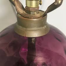 vintage purple amethyst glass lamp base