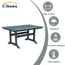 Clihome 7 Piece Hdpe Rectangular Table