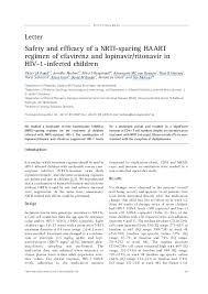 Pdf Safety And Efficacy Of A Nrti Sparing Haart Regimen Of