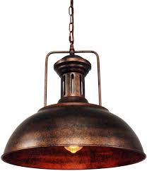 Lingkai Pendant Lighting Industrial Nautical Barn Pendant Light Single With Rustic Dome Bowl Shape Mounted Fixture Ceiling Lamp Chandelier Amazon Com