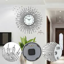 modern luxury diamond wall clock metal