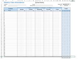 weekly student attendance record excel