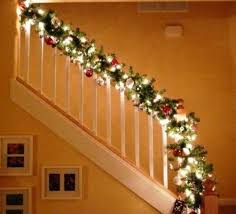 Christmas / november 11, 2019. Stairway Banister Decorated For Christmas Between Naps On The Porch