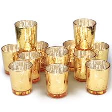 Volens Glass Votive Candle Holders Gold Tealight Candle