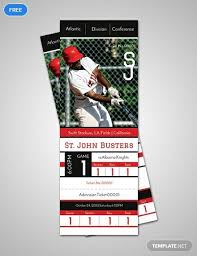 Free Baseball Admission Ticket Ticket Template Ticket