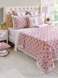 Dahlia Daydreams Pink Fl Romantic Lightweight Bedspread In Cotton 70in X 90in Twin By Saffron Marigold