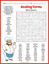 cooking terms word search