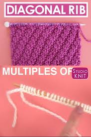 How To Knit The Diagonal Rib Knit Stitch Pattern Knitting