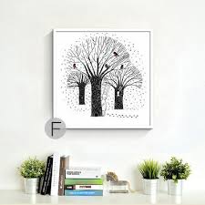 Chartreuse is a great accent color for black and white rooms, while natural wood looks good in any style. Kawaii Girls Tree Art Prints Poster Triptych Modern Black White Wall P Ellaseal