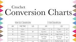 Size Conversion Chart Crochet Hook Pictures Youtube