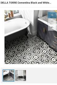 black and white bathroom floor too