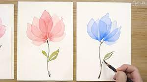 Paint Layered Petals With Watercolors