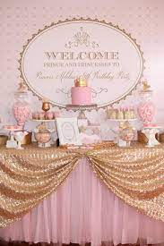 pink gold royal princess party planning