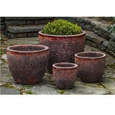 Red Ceramic Planters Kinsey Garden Decor