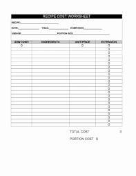 Menu Costing Spreadsheet Price List Template Excel New Food Product