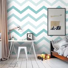 Teal Zig Zag Chevron Wallpaper Modern