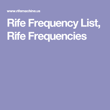 Rife Frequency List Rife Frequencies Health Healing