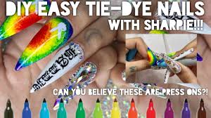 diy tie dye nails with sharpie easy