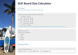 sup board size calculator sup insight