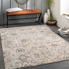 gray indoor medallion area rug in the
