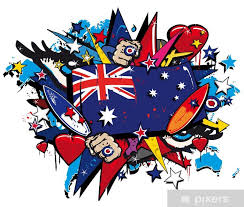 wall mural graffiti australia flag pop