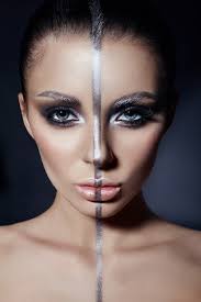 creative makeup on woman face