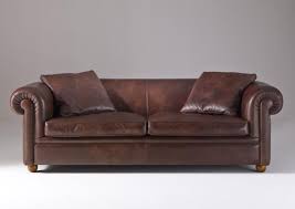 York Classic Leather Sofa With Scroll