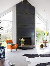 Stunning Interiors With Steel Fireplace
