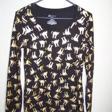Cat Fancy Nb Gold Cat And Black Long Sleeve Tee