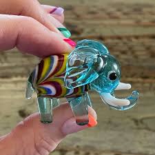 Glass Elephants Lucky Elephant Figurines