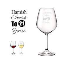 21st Birthday Themed Wine Glasses