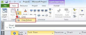 Where Is Copy Picture In Microsoft Project 2010 2013 2016