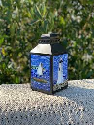 Nautical Themed Mosaic Lantern Stained