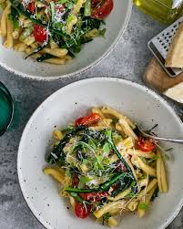 casarecce pasta with asparagus kale