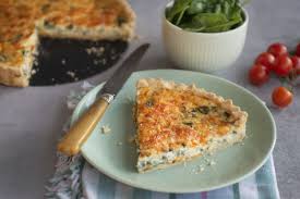 simple spinach cheese and onion quiche