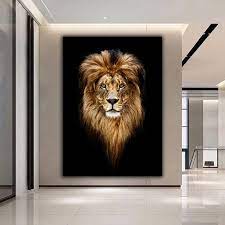 Lion Canvas Paintinglion Head Wall