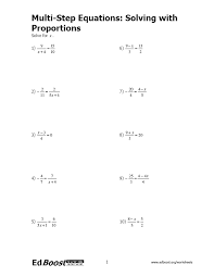 Fill in all the gaps, then press check to check your answers. Multi Step Equations Solving Equations With Proportions Edboost