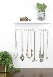 Wall Necklace Holder With Shelf