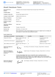 Asset Handover Form Template Easy For Employee And Company