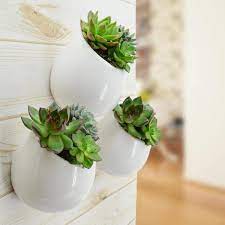 White Ceramic Wall Planter