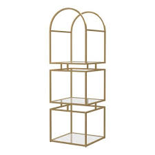 3 shelf bookcase with glass shelves