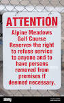 Sign at Alpine Meadows Golf Course in Enterprise, Oregon Stock ...