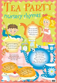 Laminated Tea Party Nursery Rhymes Educational Chart Poster Print