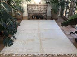 white wool rug moroccan berber 204x300cm